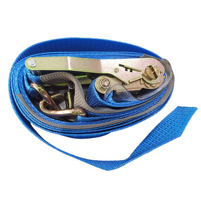 comprare Cintura di legame a crocchette da 4 tonnellate e 5 metri - Tela di poliestere blu ad alta resistenza con ganci doppi J fabbricazione online
