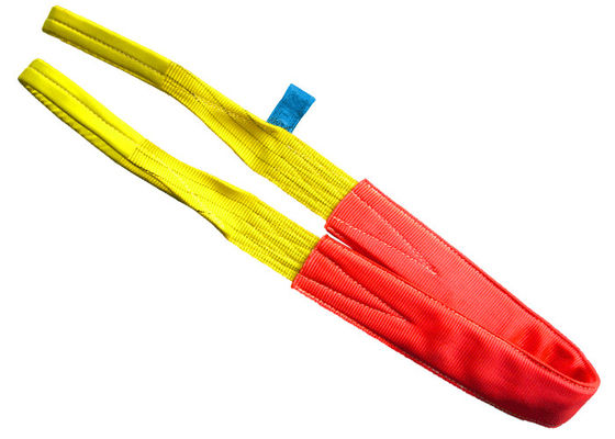 comprare Sling di poliestere a doppia rete, giallo 3 tonnellate Sling a occhi piatti per gru online manufacture