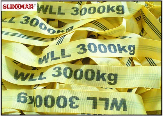 comprare Imbracatura di sollevamento molle del poliestere EN1492-2, giallo senza cuciture le cinghie di sollevamento da 3 tonnellate online manufacture