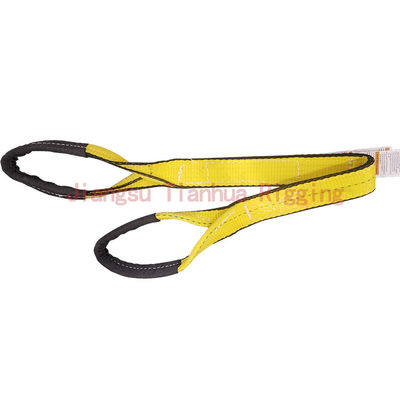 comprare Yellow Polyester Web Sling hanno una striscia blu al centro della rete, 9800 # / pollice 2Ply, occhi contorti ogni fine online manufacture